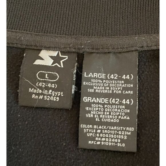 Starter Men's Large Track Jacket workout running Black Red Polyester Egypt Made - Picture 3 of 6